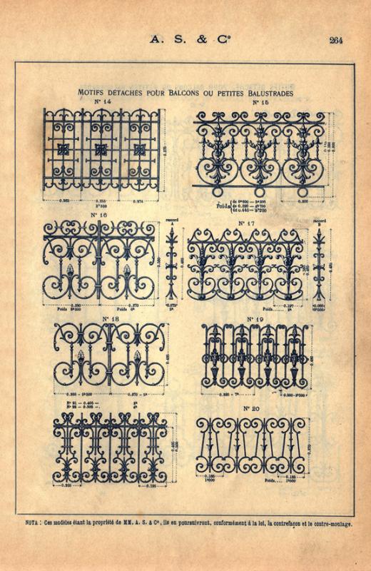 SAL V1900 PL264 Motifs D tach s Pour Balcons Ou Petites Balustrades sal-v1900-pl264-motifs-d-tach-s-pour-balcons-ou-petites-balustrades